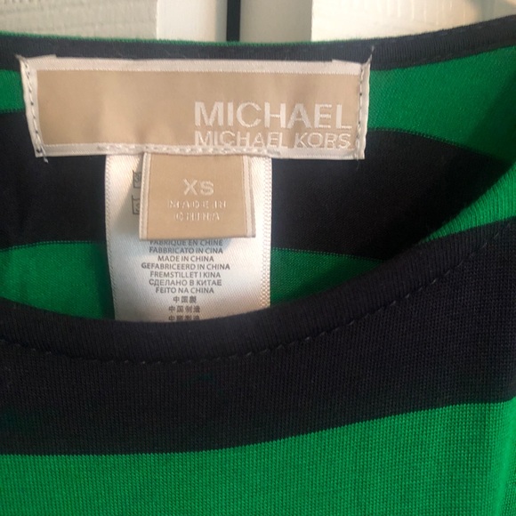 Michael Kors Navy/Green cold shoulder blouse - Picture 3 of 4